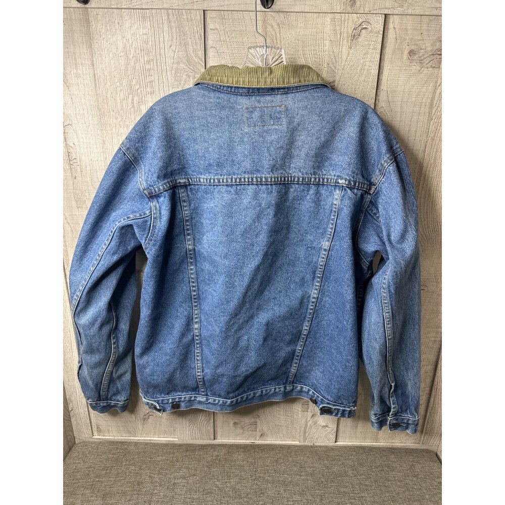 GreatLand Mens Button Up Denim Jacket w/ Corduroy Collar Size Large - Picture 2 of 5